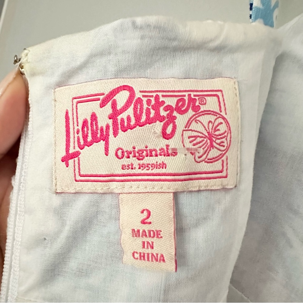 Lilly Pulitzer Blue and White Shell Print Mini Dress - Picture 10 of 10